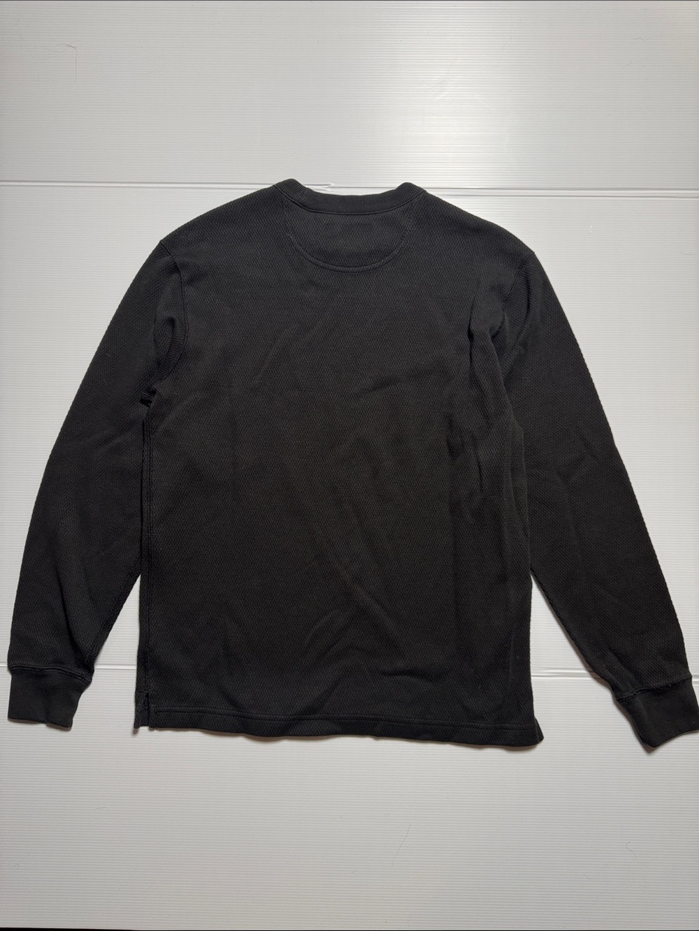 FILSON Waffle Knit Thermal Crewneck Men's Long Sleeve Shirt Black Made in Peru S - Picture 8 of 9